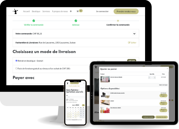 Système de caisse et prise de rendez-vous en ligne | © Camptocamp Système de caisse et prise de rendez-vous en ligne | © Camptocamp